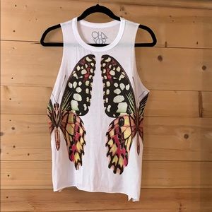 Chaser sleeveless butterfly T-shirt